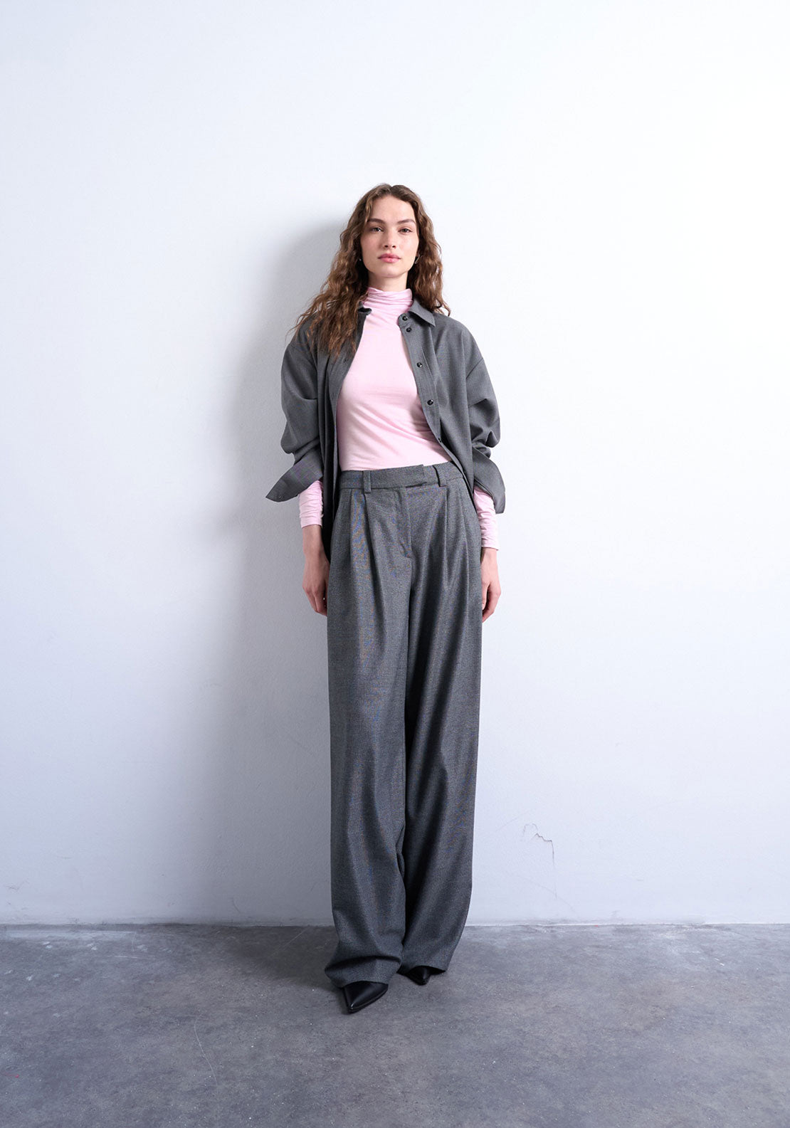 Topshop Haze Long Sleeve High neck Top - Pink Glo 4 Shaws Department Stores