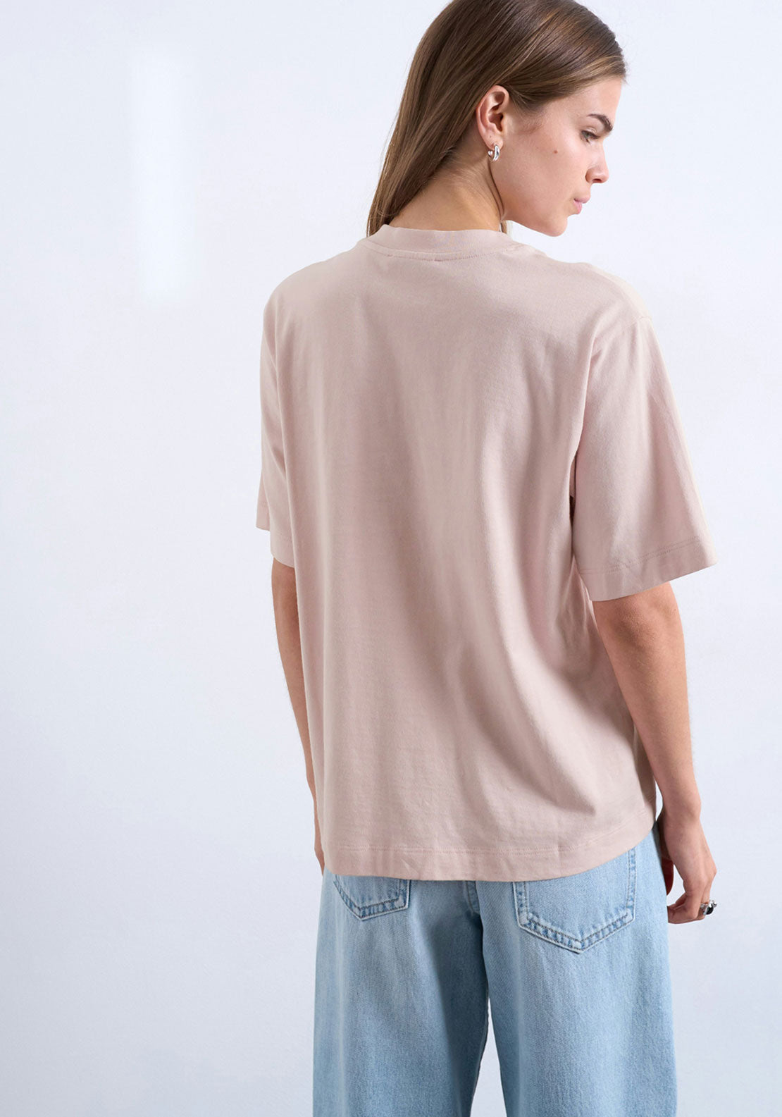 Topshop Julina Short Sleeve Basic T-Shirt - Light Pink 2 Shaws Department Stores