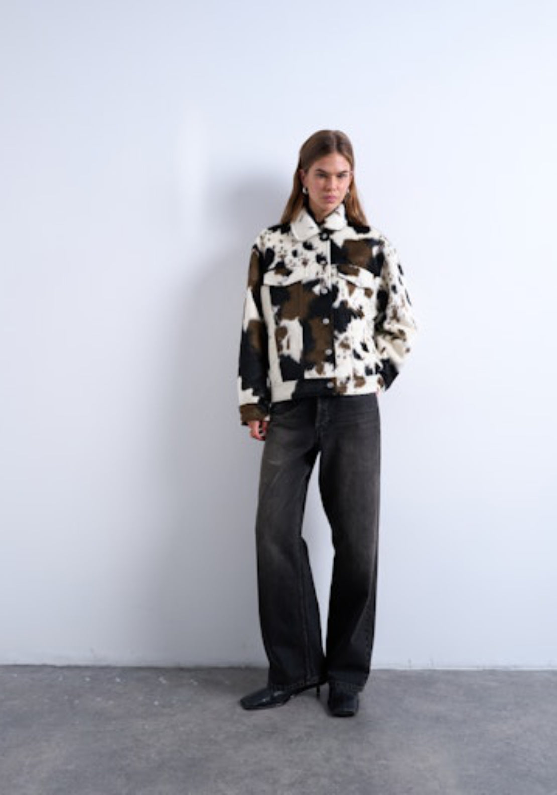 Topshop May Western TruckerJacket - Ecru Western brown 4 Shaws Department Stores