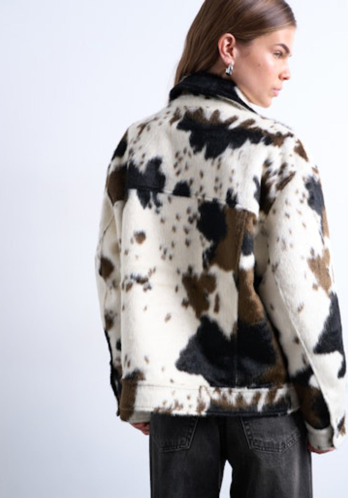 Topshop May Western TruckerJacket - Ecru Western brown 2 Shaws Department Stores