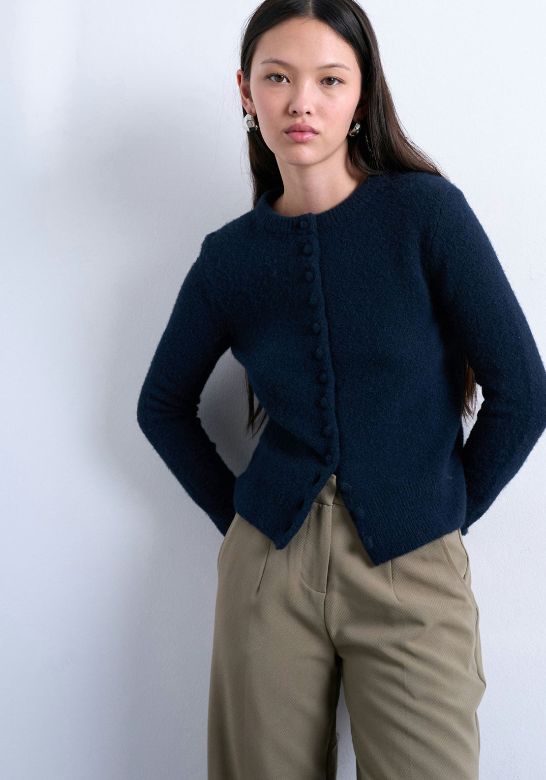 Topshop Sia Cardigan - Navy Blazer 1 Shaws Department Stores
