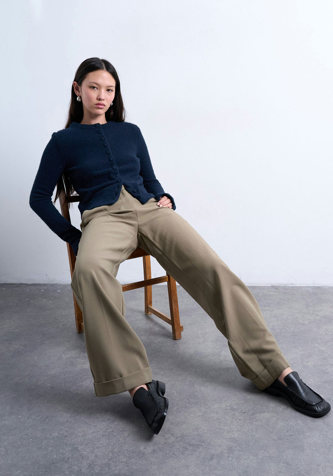 Topshop Sia Cardigan - Navy Blazer 4 Shaws Department Stores