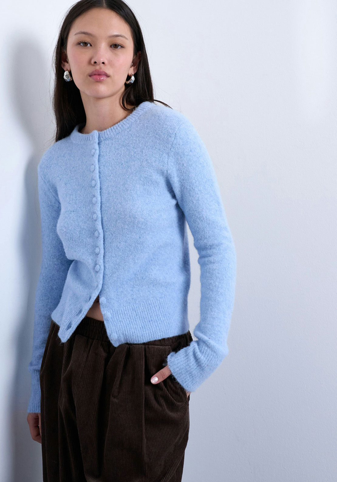 Topshop Sia Cardigan - Alaskan Blue 1 Shaws Department Stores