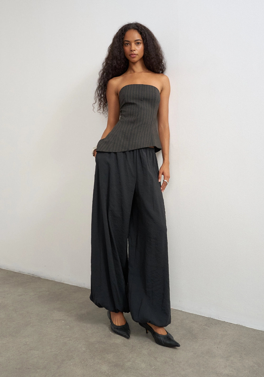 Tascha Asymmetric Bandeau Top - Chocolate Brown