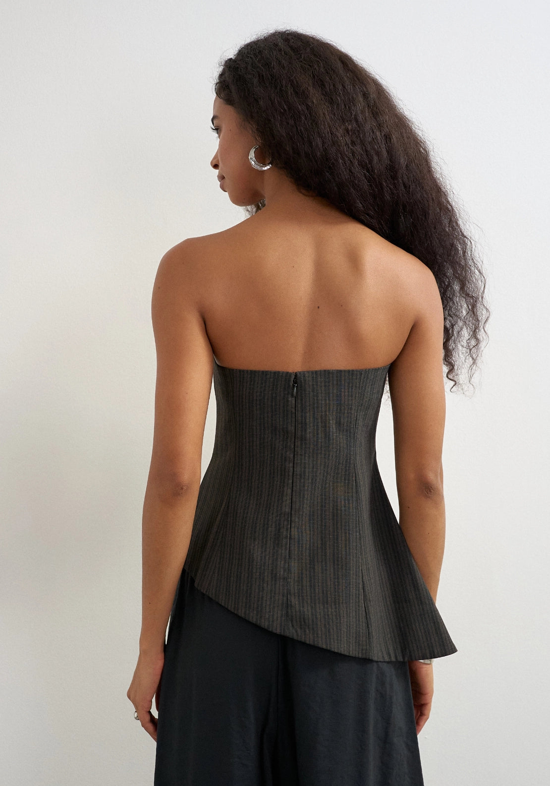 Tascha Asymmetric Bandeau Top - Chocolate Brown