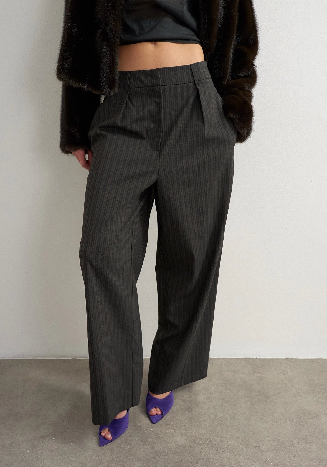 Tascha Pleated Wide Leg Trousers - Chocolate Brown