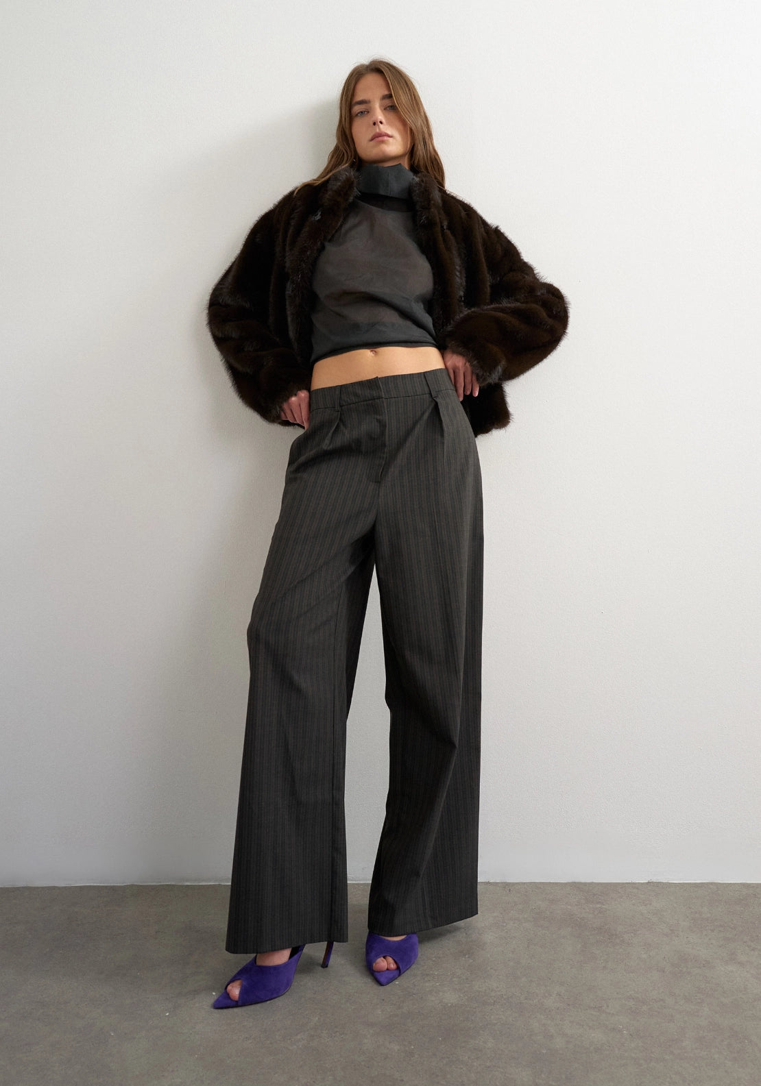 Tascha Pleated Wide Leg Trousers - Chocolate Brown