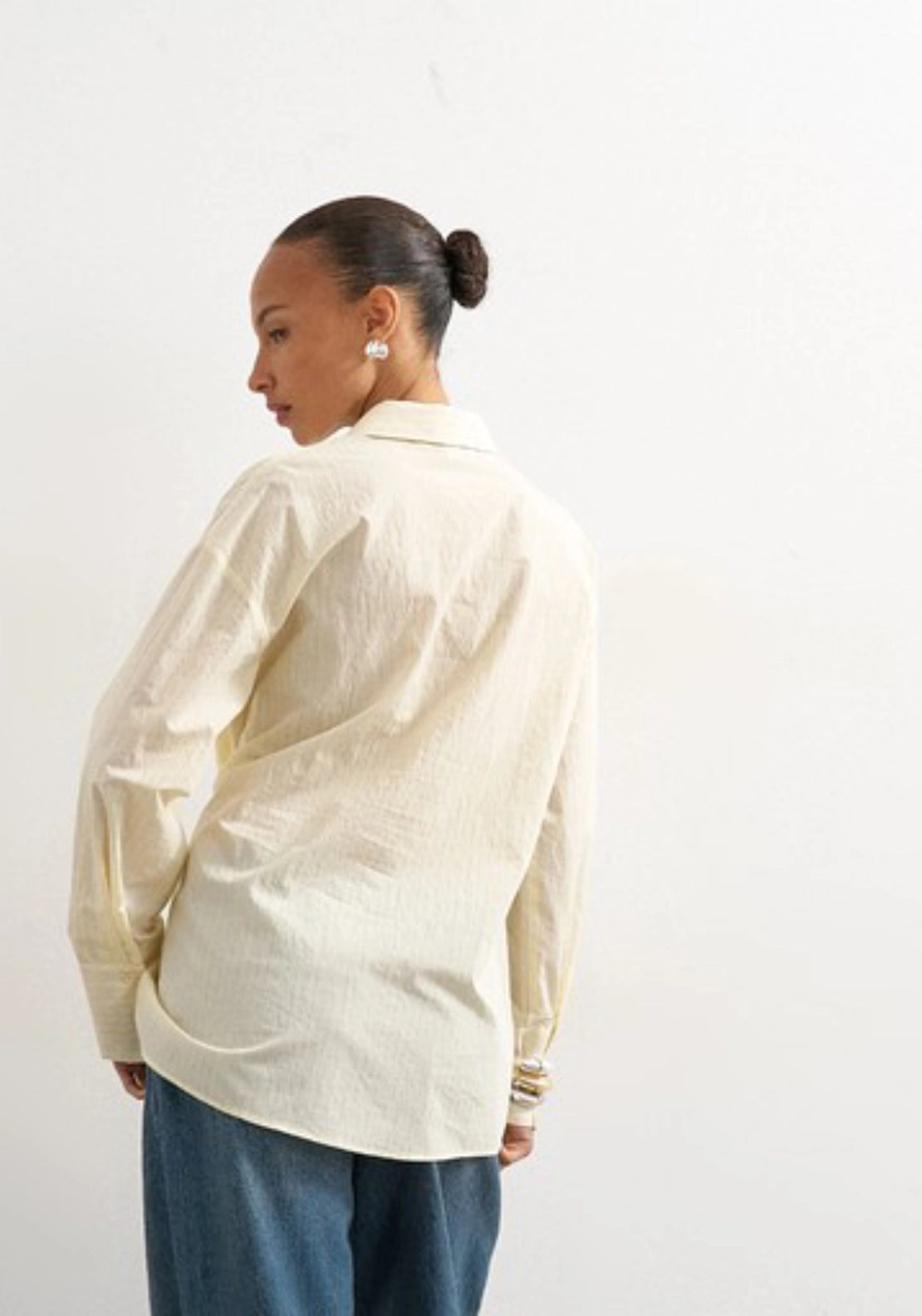 Elisa Long Sleeve Cinch Shirt - Yellowtail