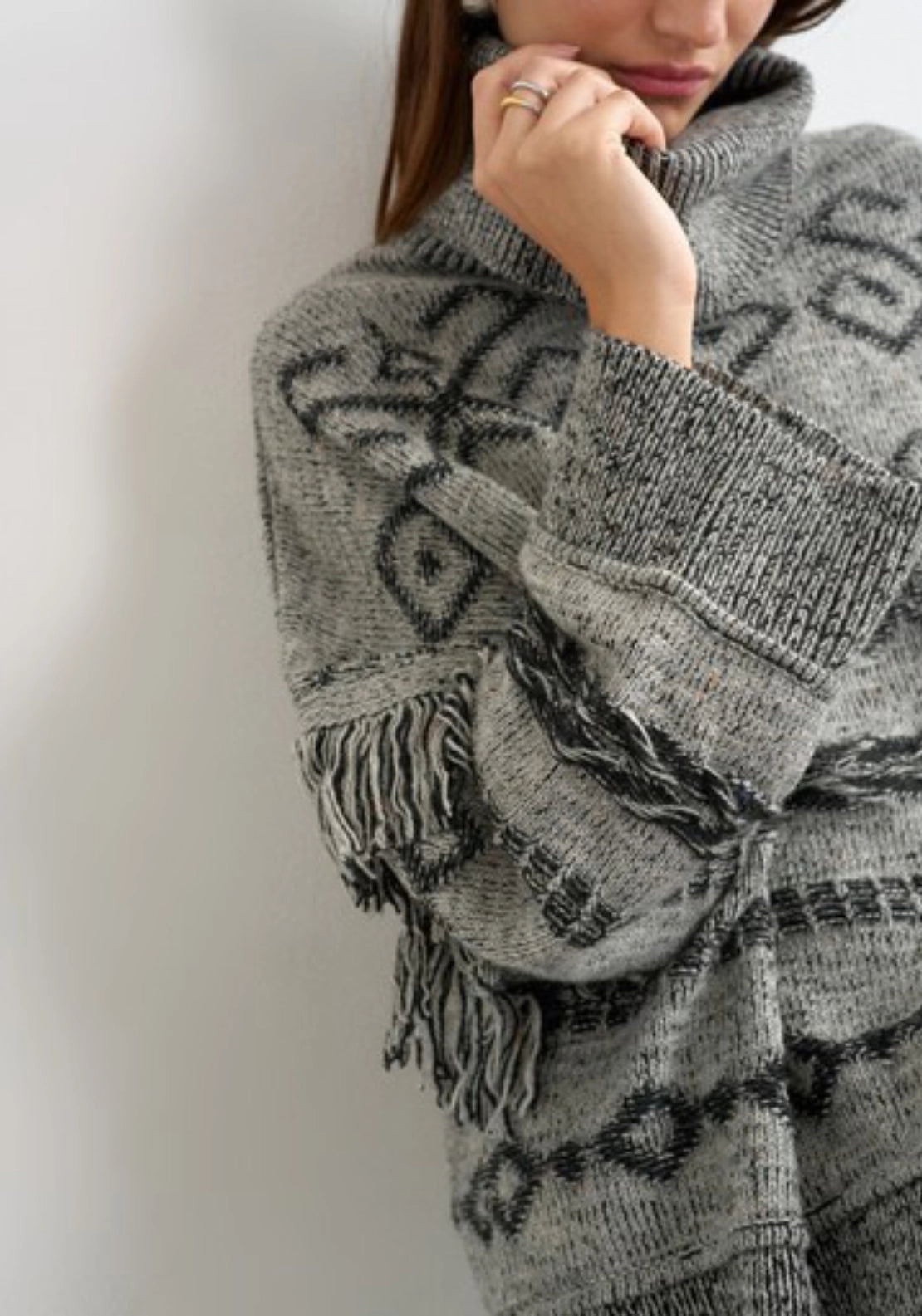 Fenya Knitted Oversized Jumper - Grey