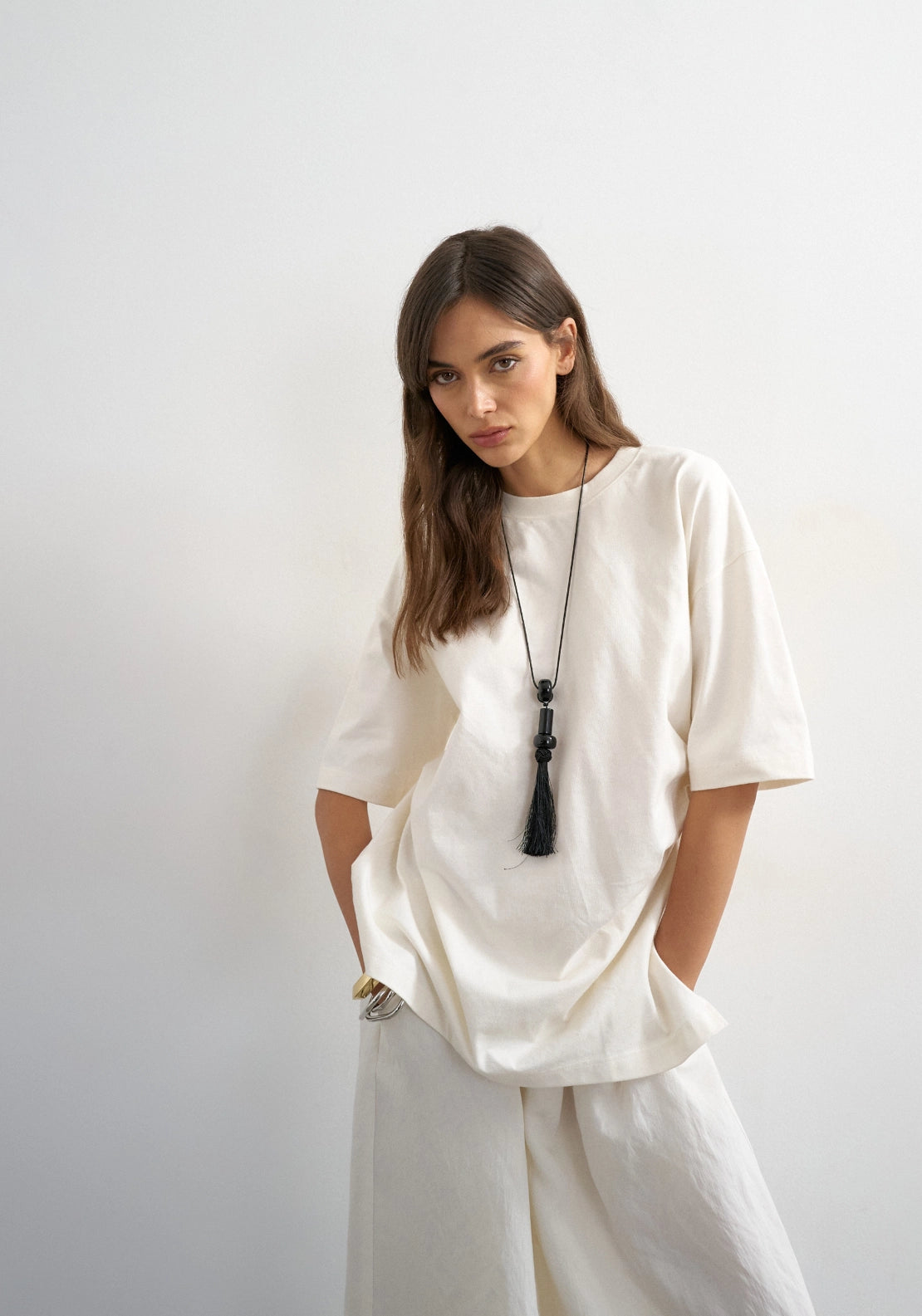 Rikka Oversized Knot T-Shirt - White