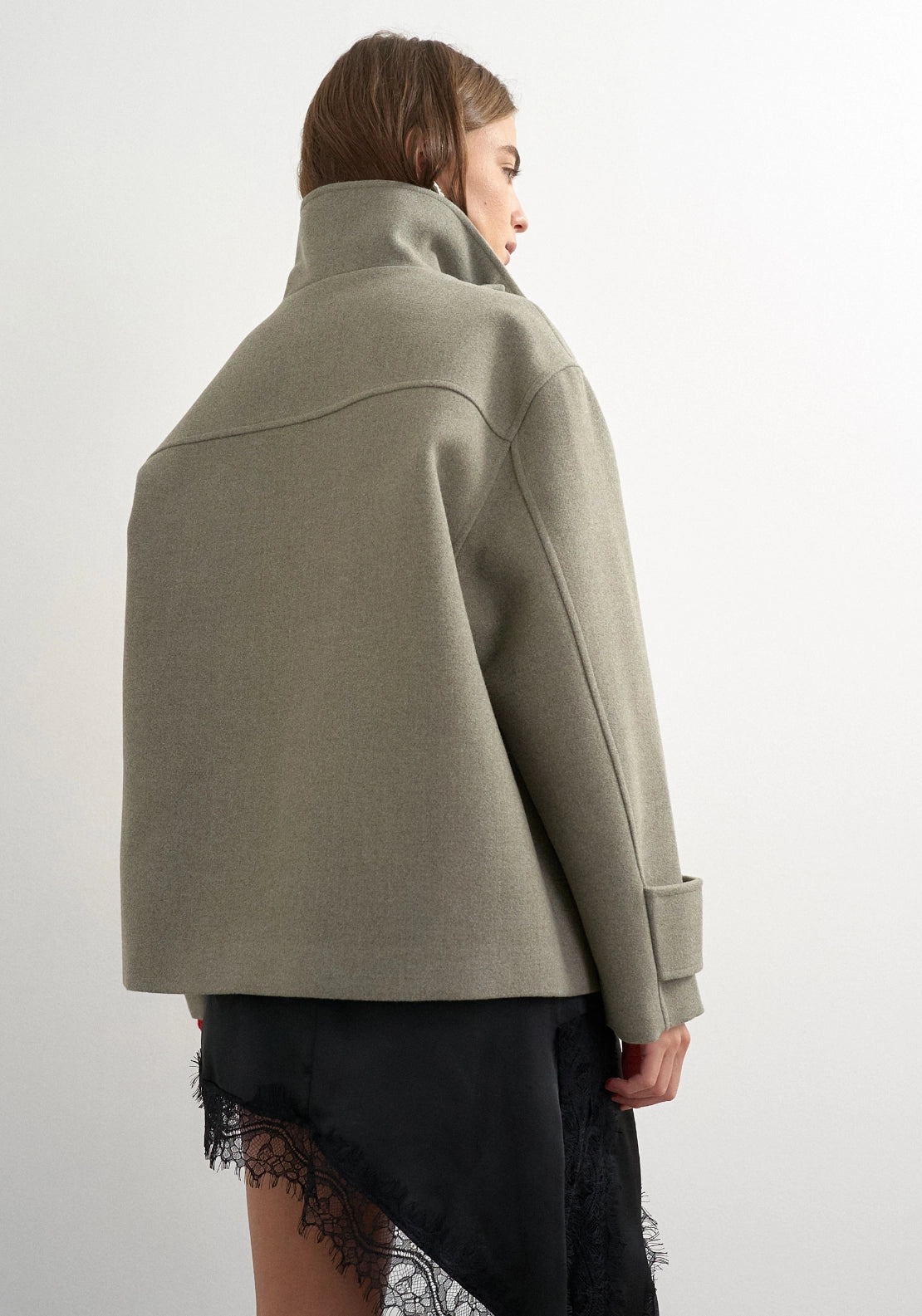 Thea Funnel Neck Jacket - Grey