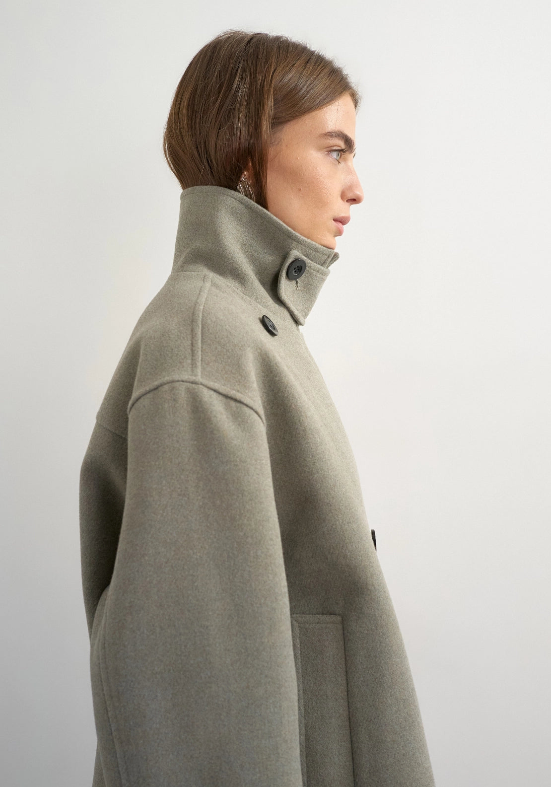 Thea Funnel Neck Jacket - Grey
