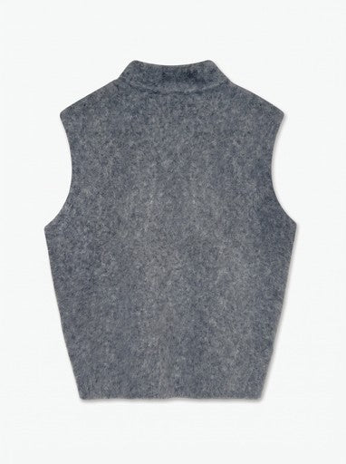 Topshop Cassi Knitted Tie Neck Top - Grey 2 Shaws Department Stores
