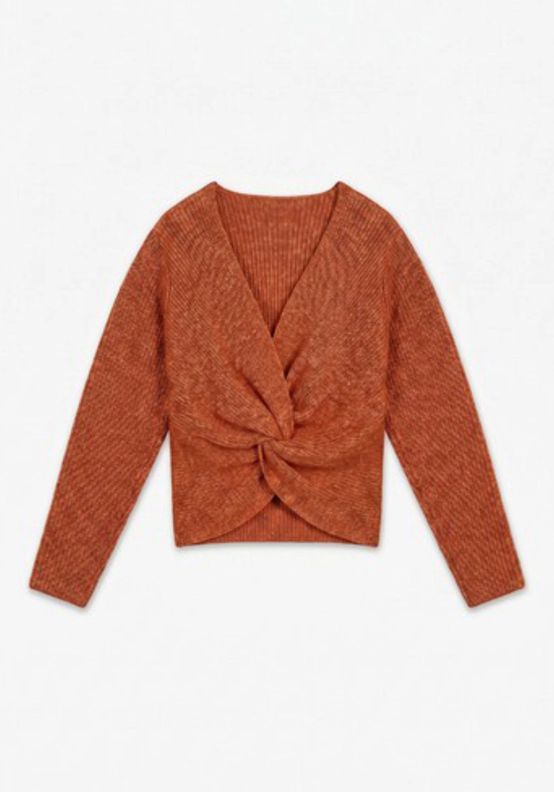 Cally Knitted Knot Back Jumper - Terra Cotta