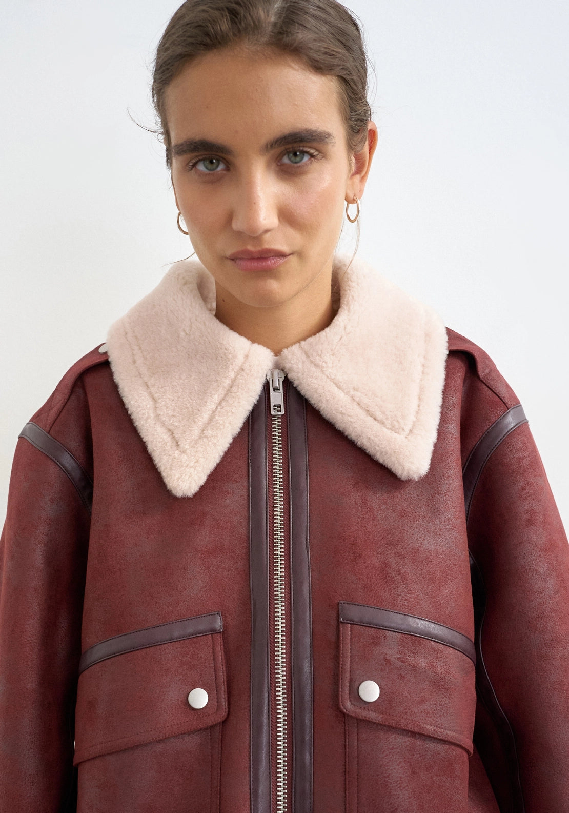 Sidsel Aviator Jacket - Red Heart