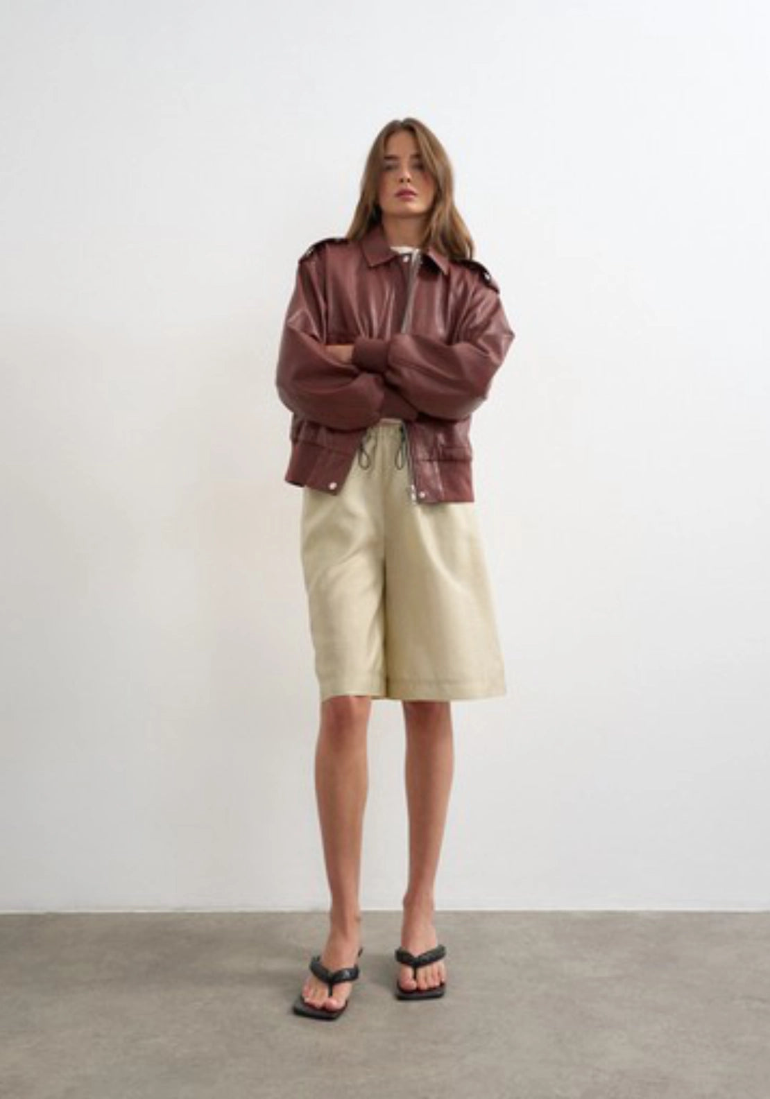Summi Coated Bomber - Burgundy