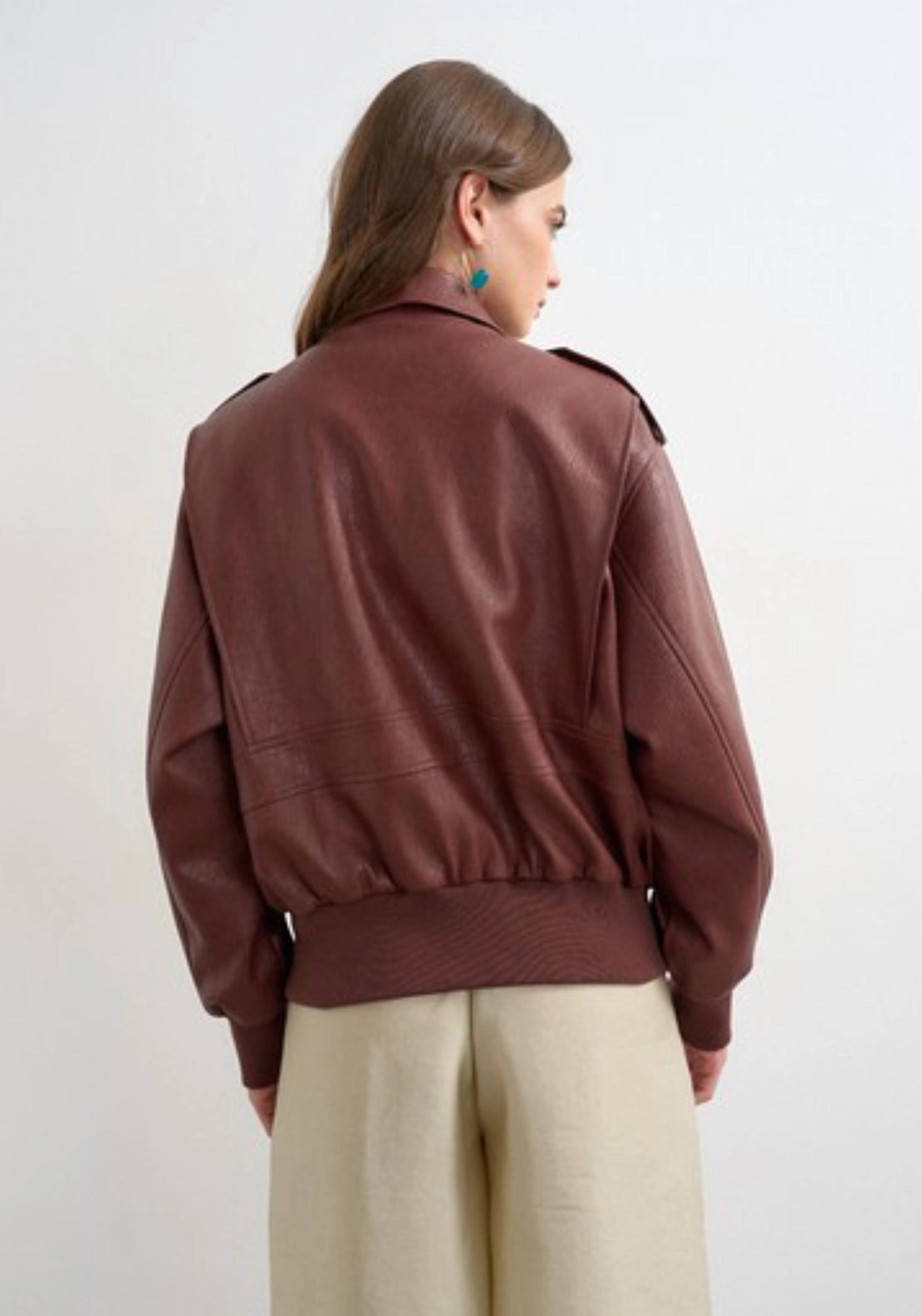 Summi Coated Bomber - Burgundy