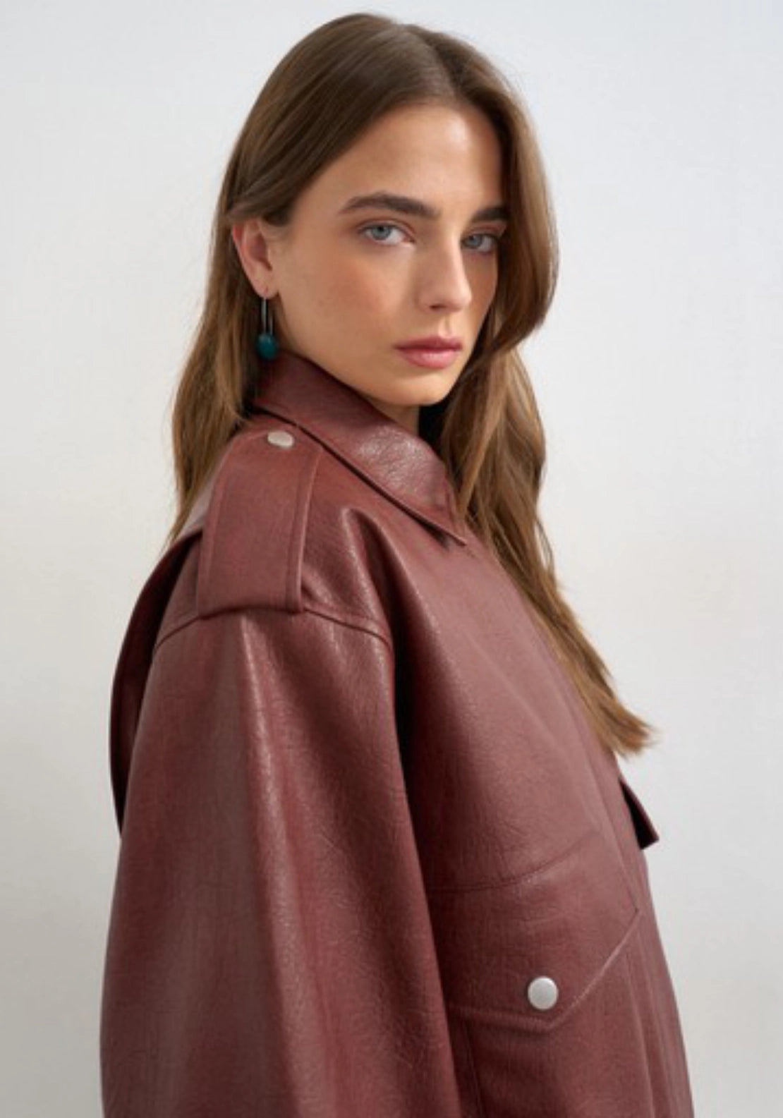 Summi Coated Bomber - Burgundy