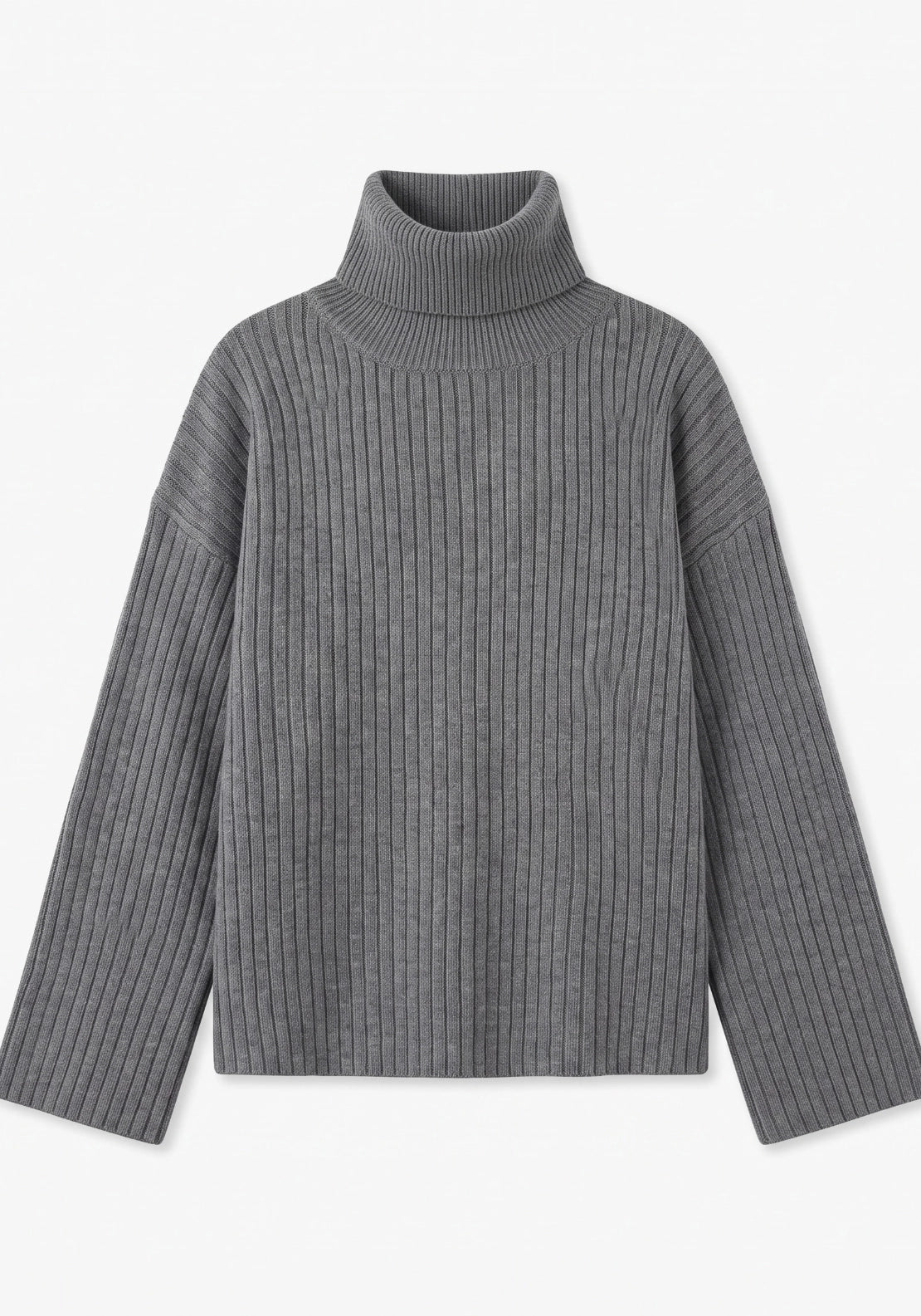Yina Long Sleeve Oversized Knitted Jumper - Choal Grey