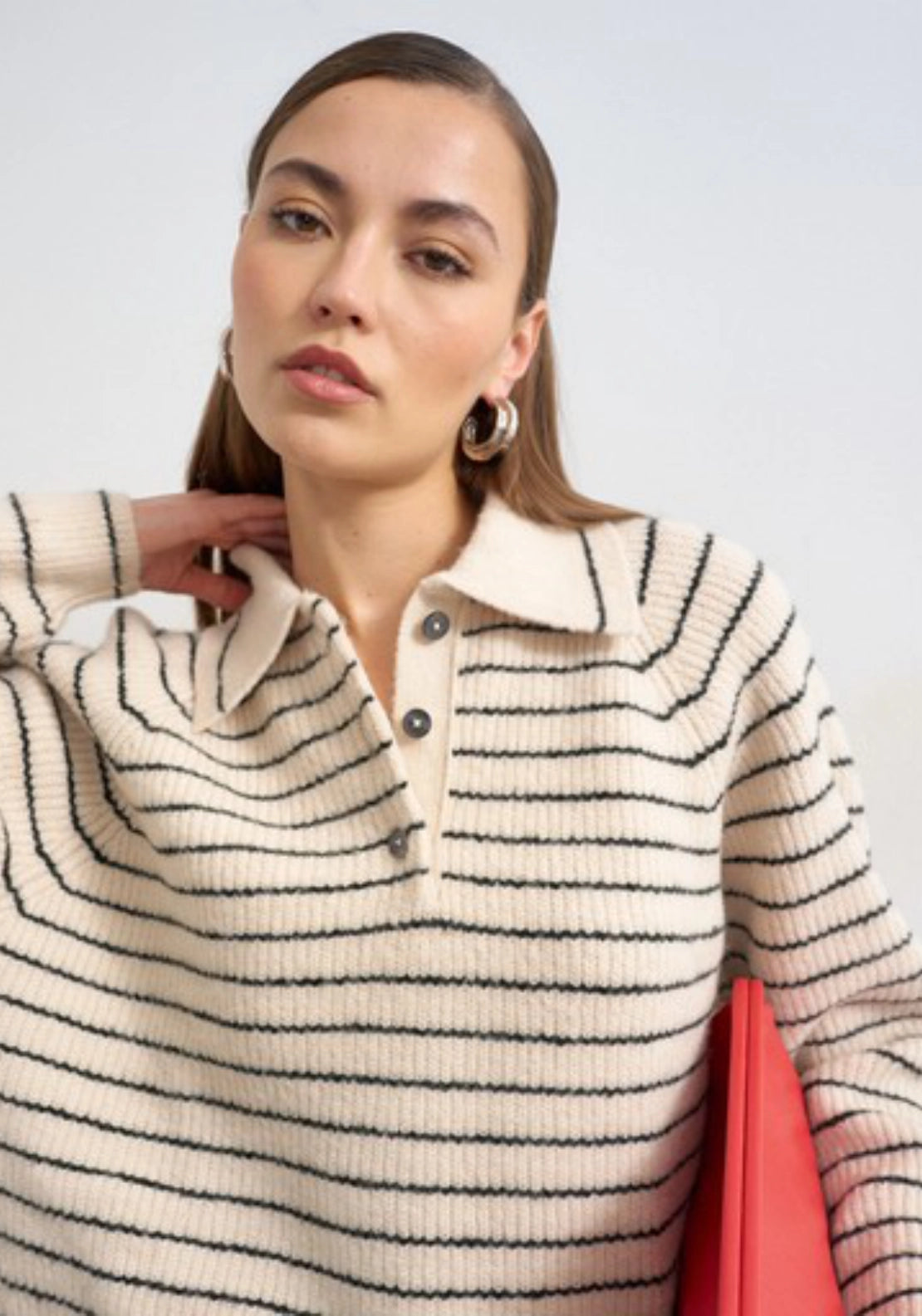True Long Sleeve Polo - Natural