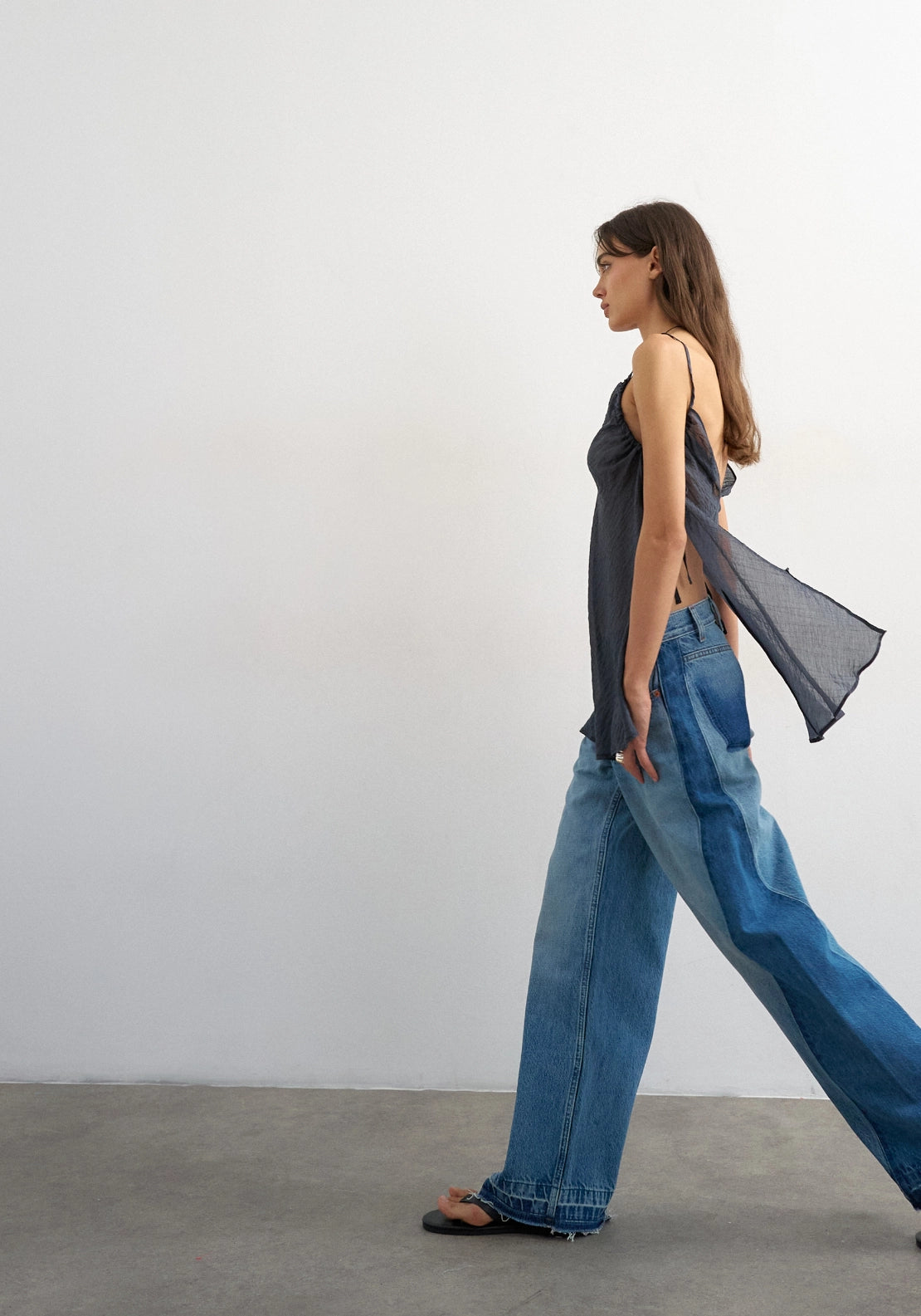 Horizon Medium Rise Wide Leg Jeans - Blue Denim