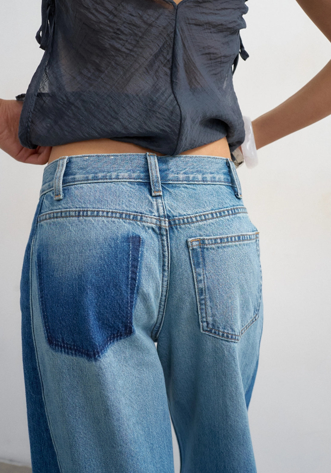 Horizon Medium Rise Wide Leg Jeans - Blue Denim