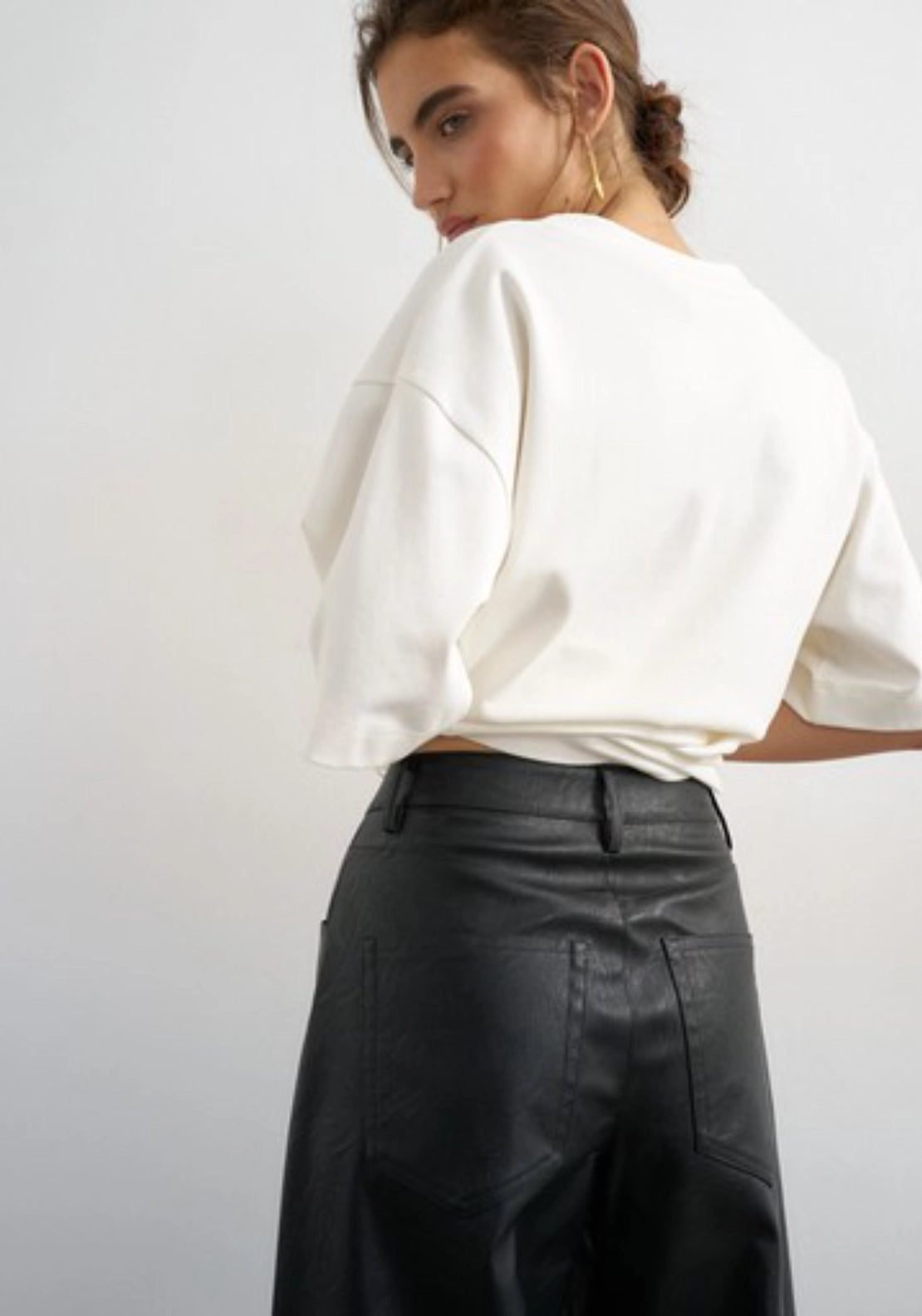 Talla Coated Barrel Trousers - Black