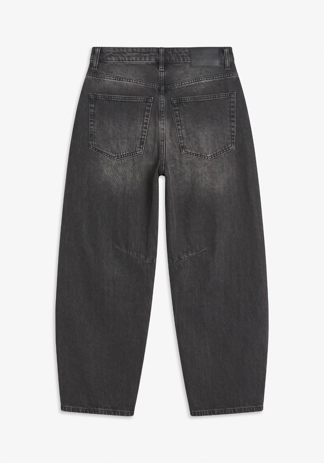 Topshop High-Rise Barrel Leg Jeans - Black Denim 6 Shaws Department Stores