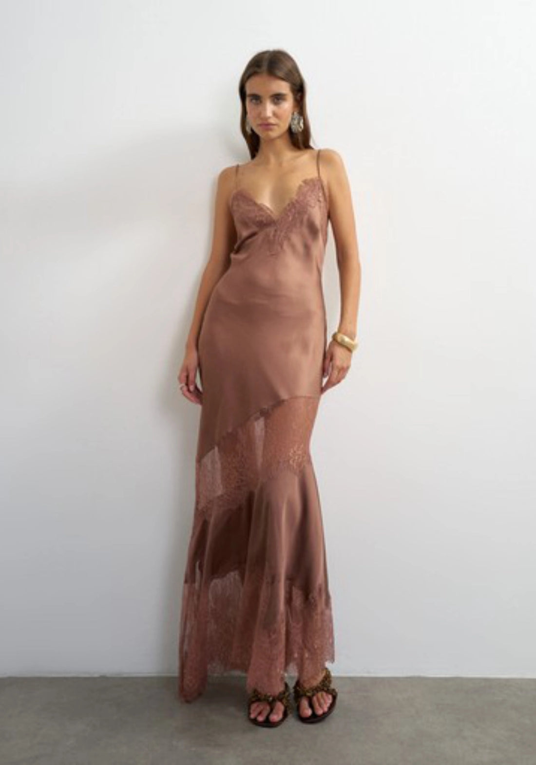 topshop brown slip dress Ilisa Sleeveless V-Neck Maxi Men's Brown Slip On
