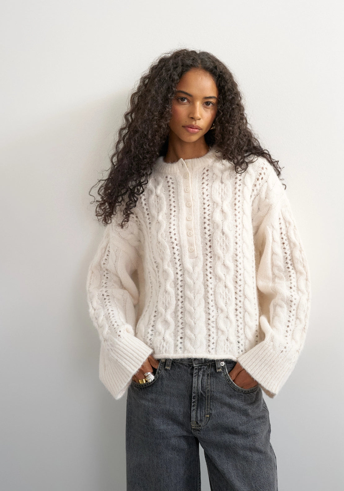 Rain Cable Jumper - Beige