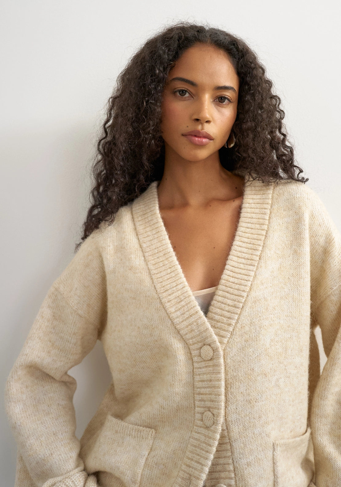 Rinna Long Sleeve Long Cardigan - Beige