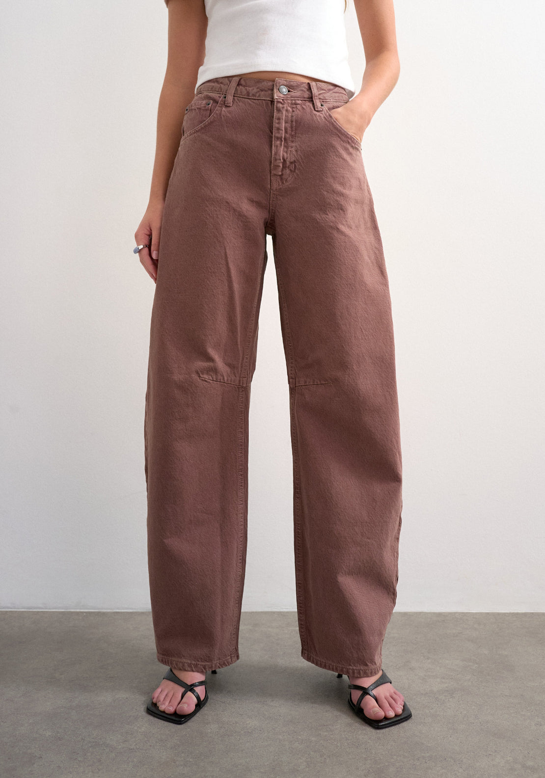 Topshop Barrel High Rise Jeans - Purple Magic 1 Shaws Department Stores