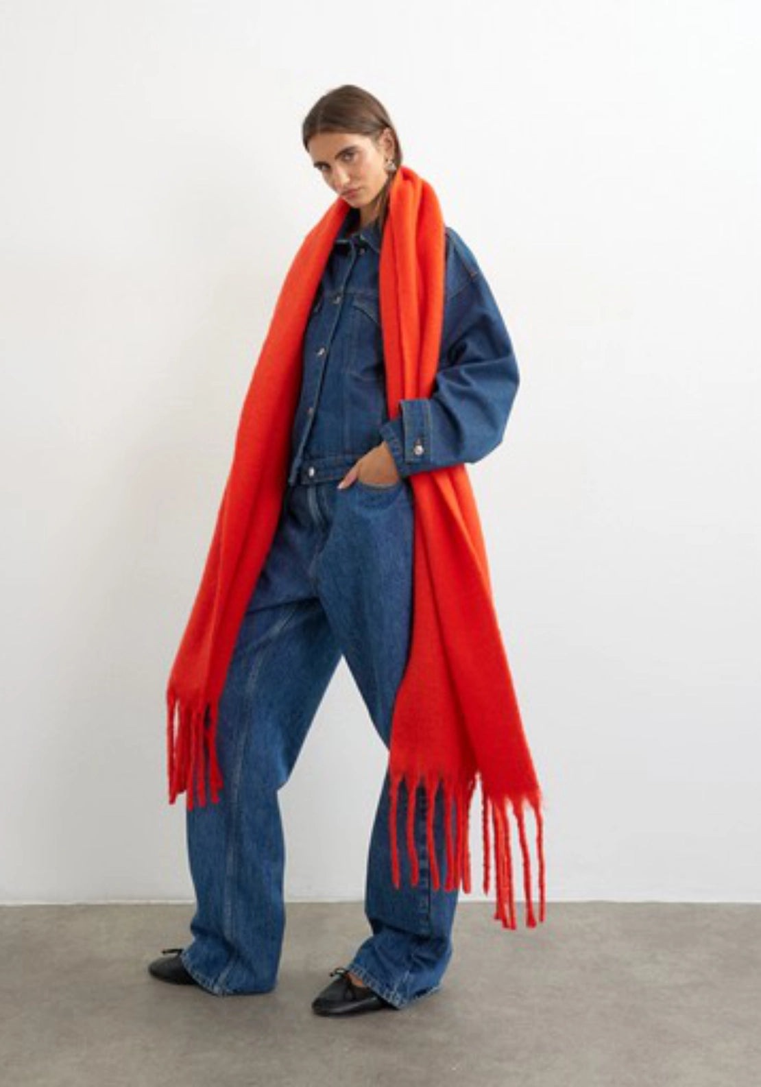 Sydney Blanket Scarf - Red Heart