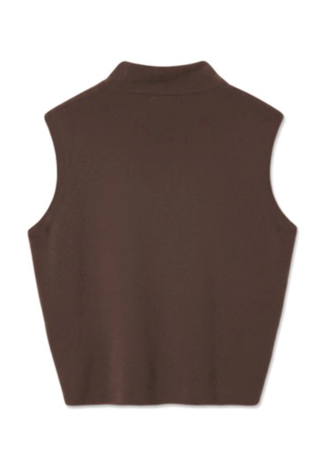 Cassi Knitted Tie Neck Top - Chocolate Brown