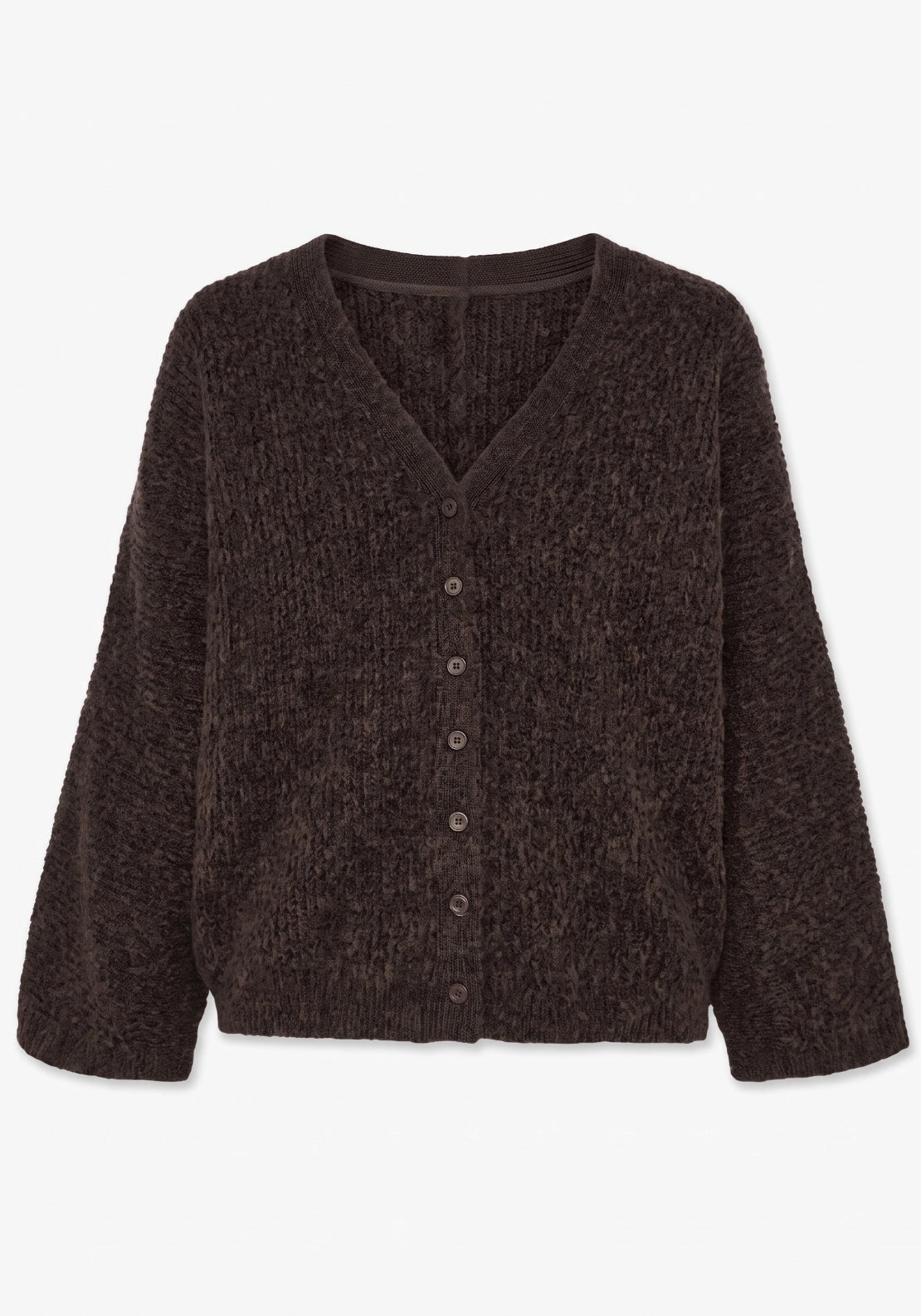 Rene Long Sleeve Cardigan - Chocolate Brown