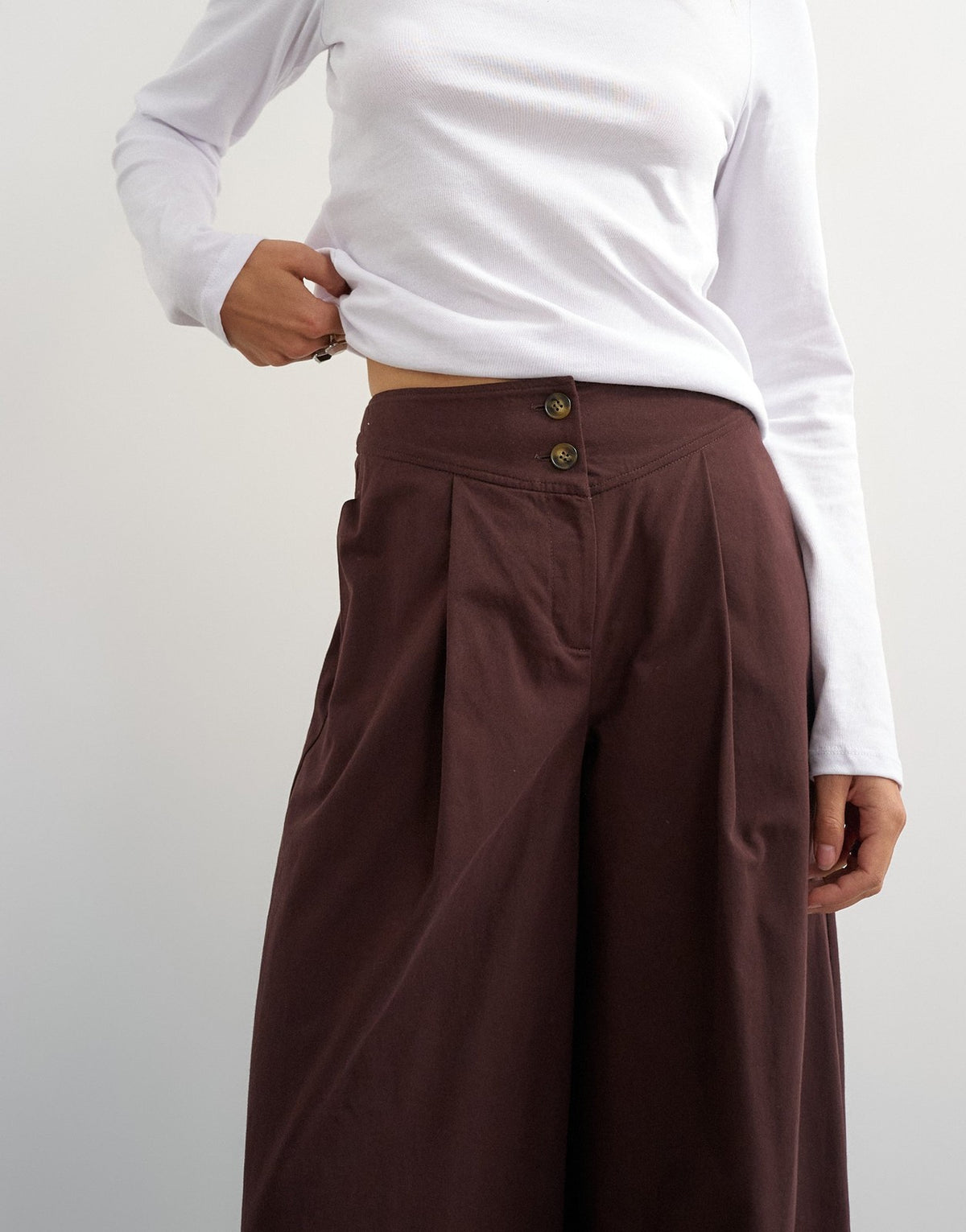 Ara Pintuck Wide Leg Trousers - Eggplant