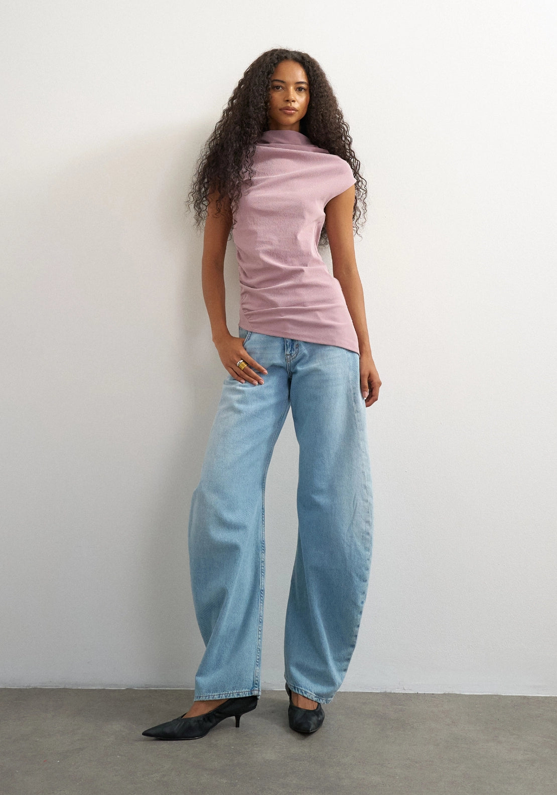 Bellis Short Sleeve Gathered Top - Quail