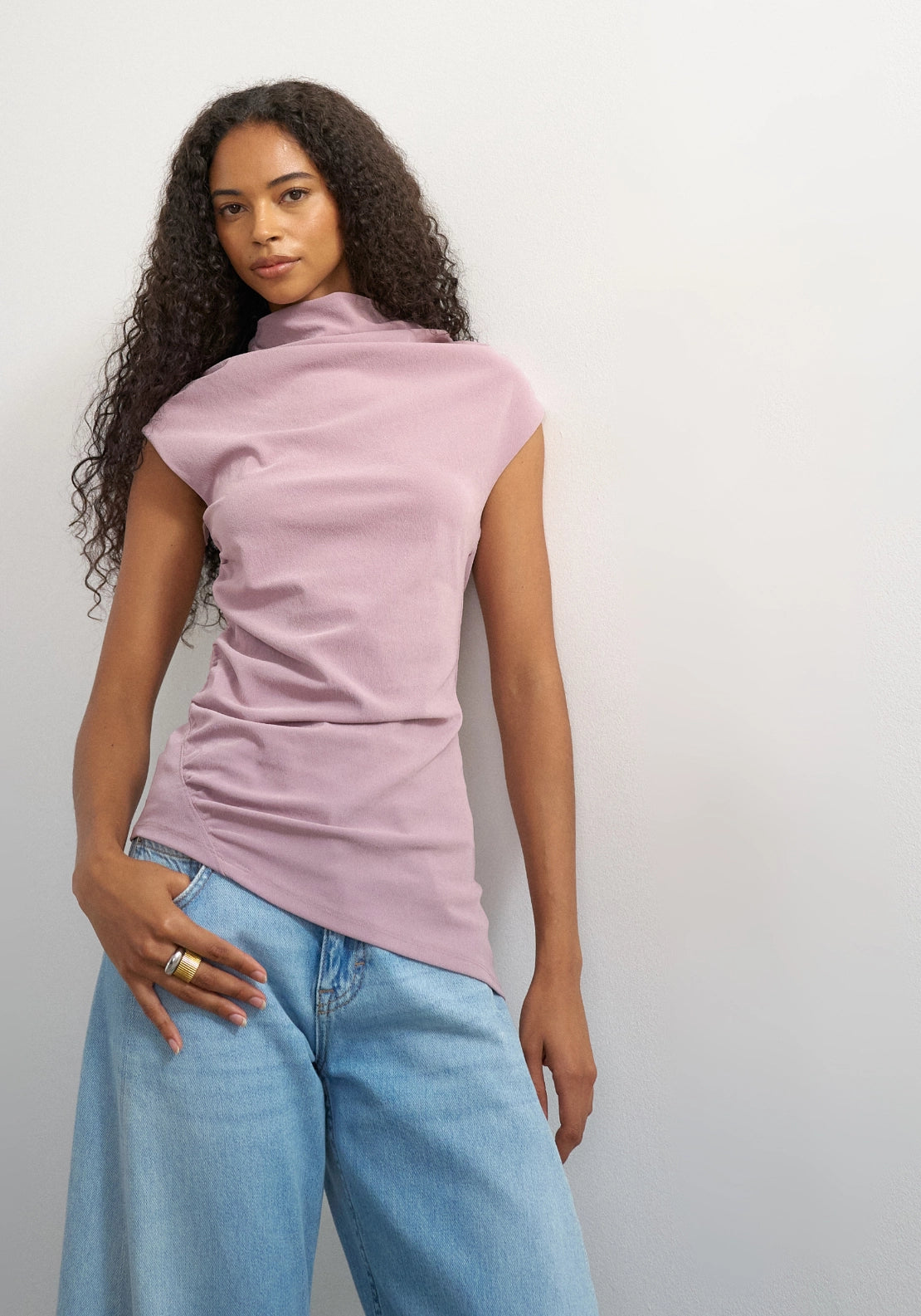 Bellis Short Sleeve Gathered Top - Quail