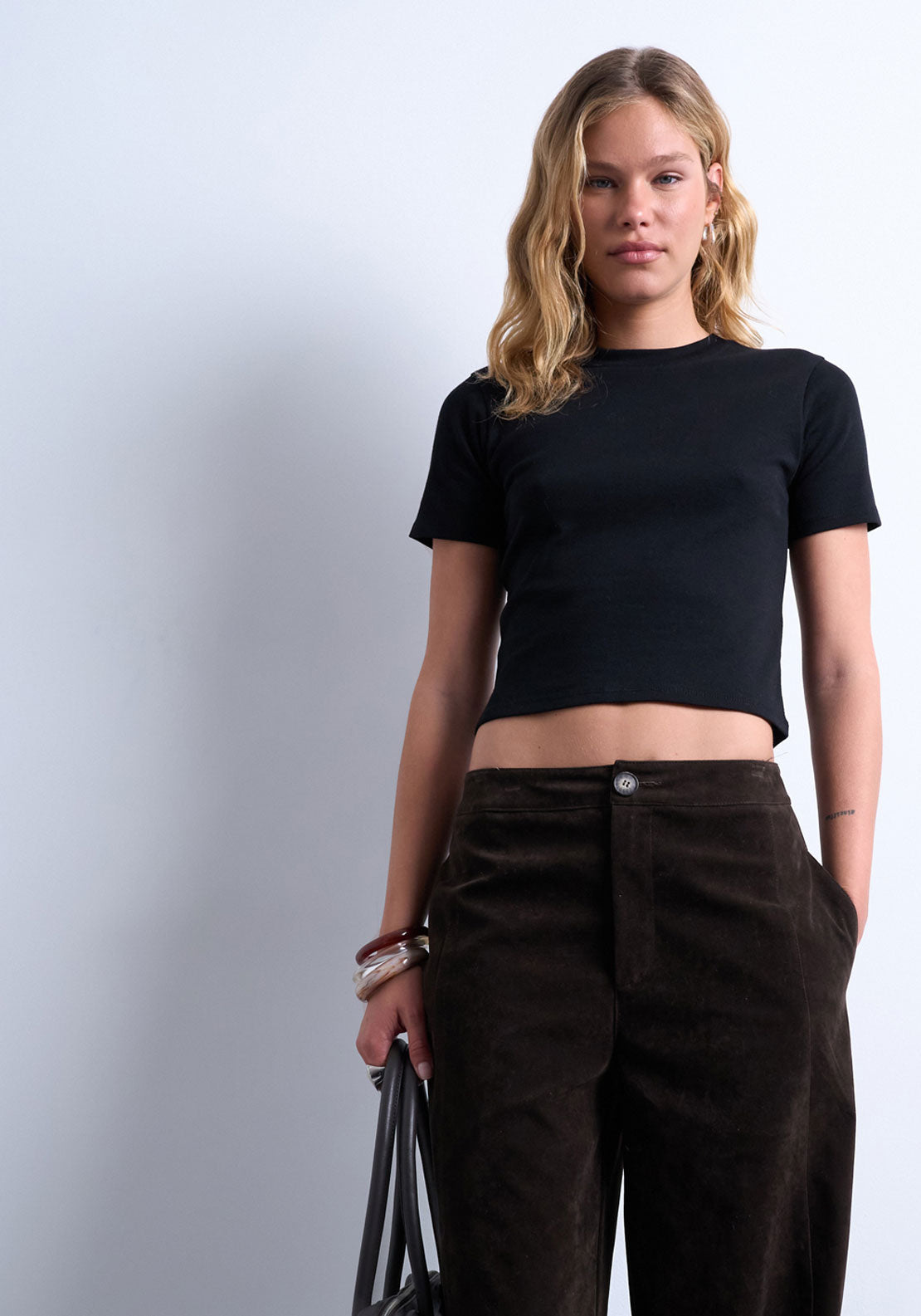 Topshop Everyday Short sleeve Top - Black 1 Shaws Department Stores