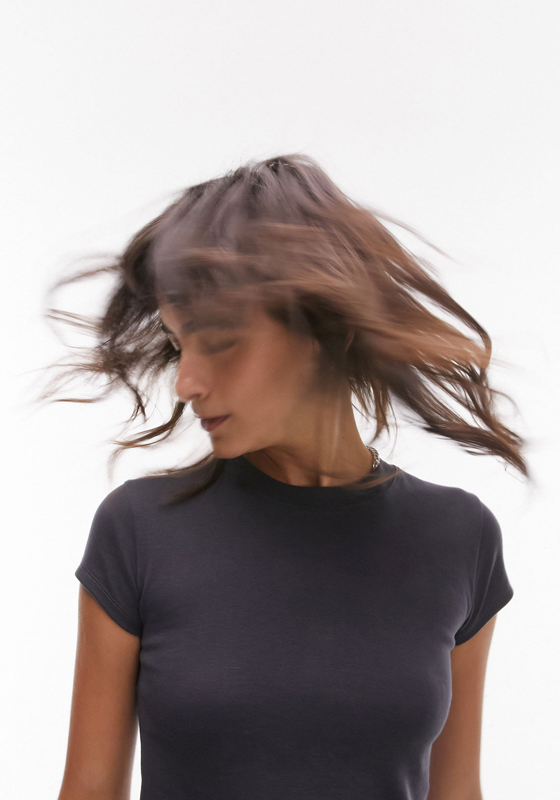 Topshop Everyday Short sleeve Top - Charcoal Gray 4 Shaws Department Stores