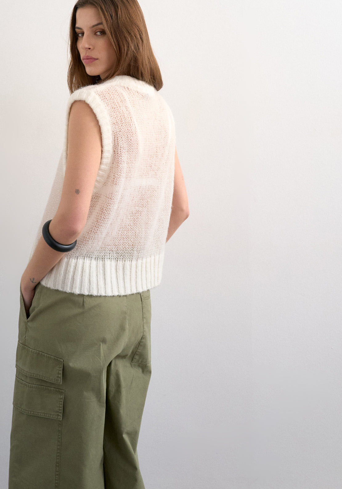 Topshop Josephine Embroidered Sleeveless O-Neck Vest - White 2 Shaws Department Stores
