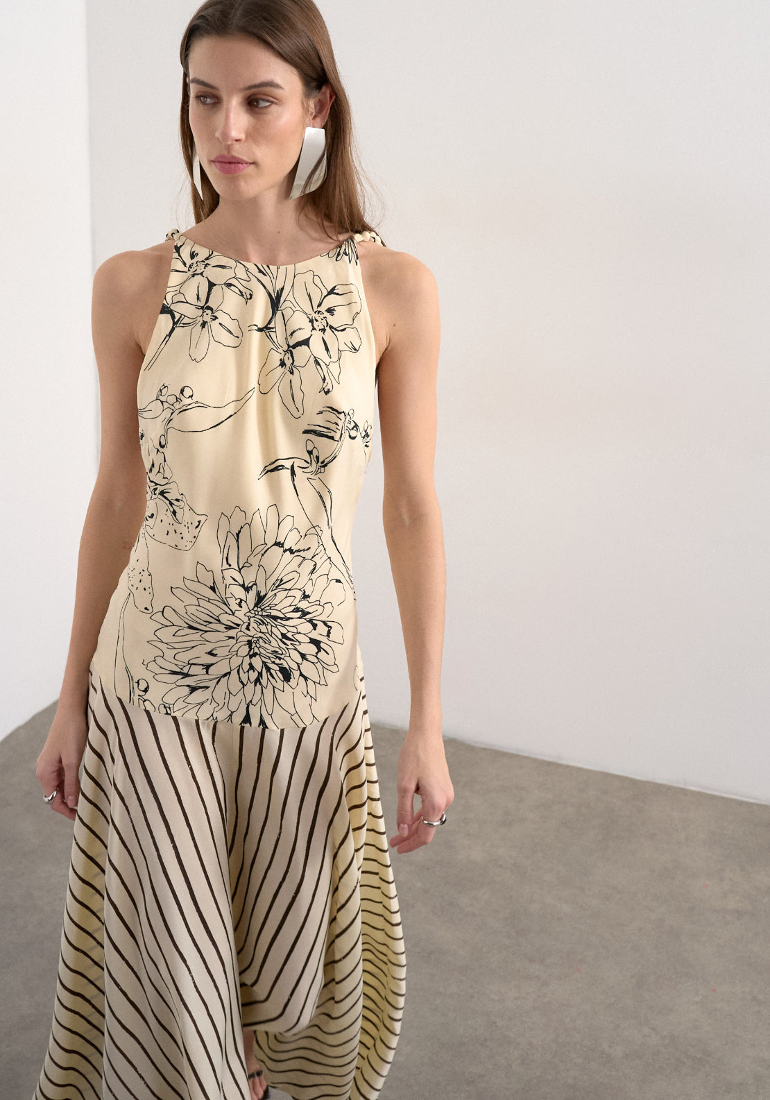 Topshop Mille Sleeveless Maxi Dress - Oyster White 3 Shaws Department Stores