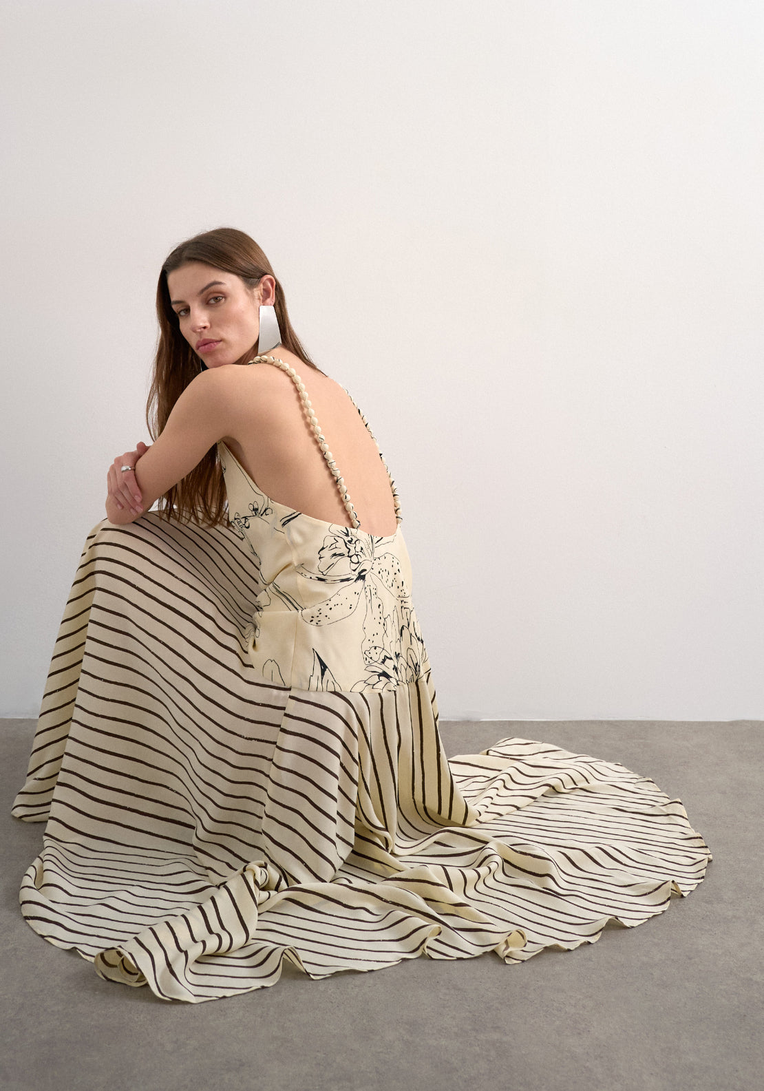 Topshop Mille Sleeveless Maxi Dress - Oyster White 4 Shaws Department Stores