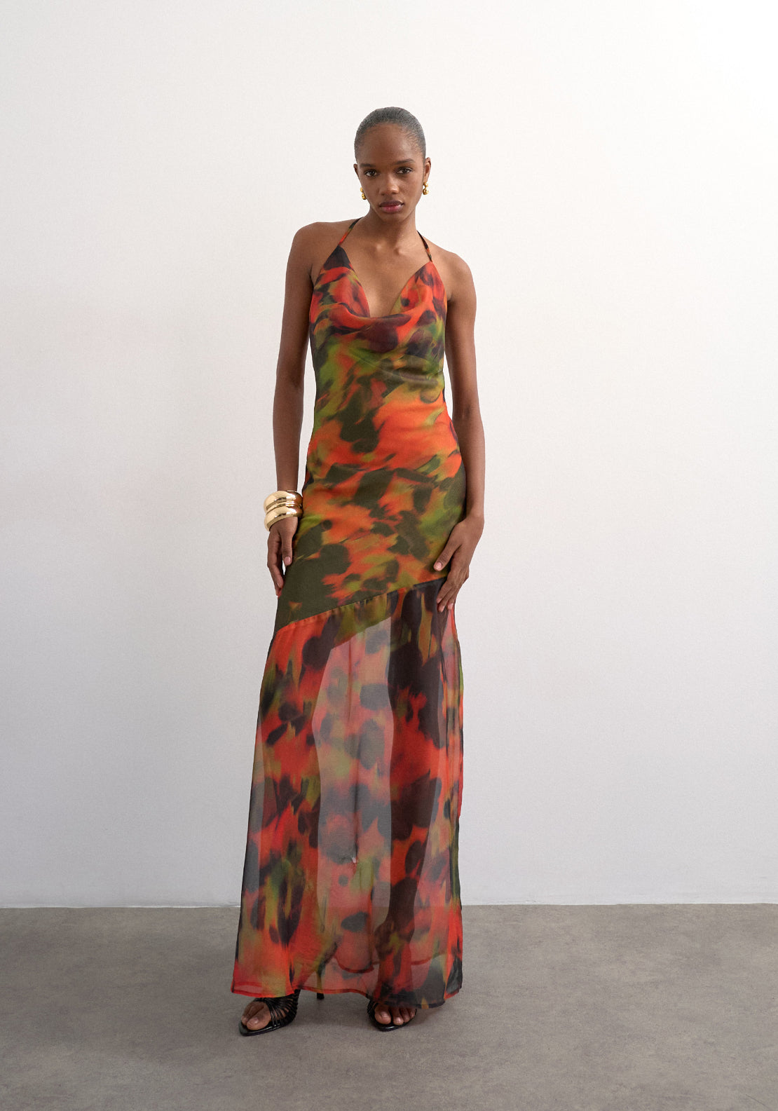 Topshop Astrid Sleeveless Maxi Dress - Medium Green 1 Shaws Department Stores