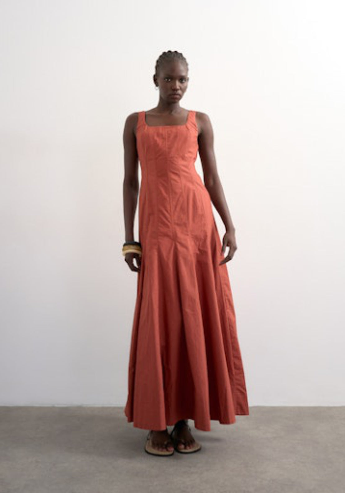 Topshop Eva Sleeveless Maxi Dress - Rust 1 Shaws Department Stores
