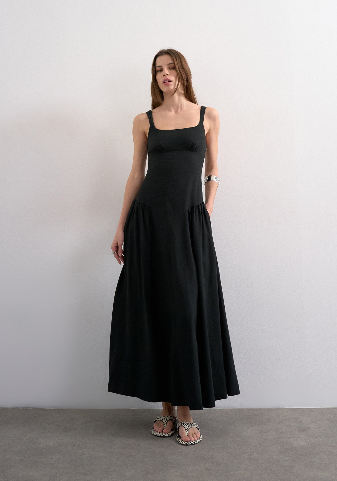 Topshop Viola Sleeveless Maxi Dress - Black 1 Shaws Department Stores