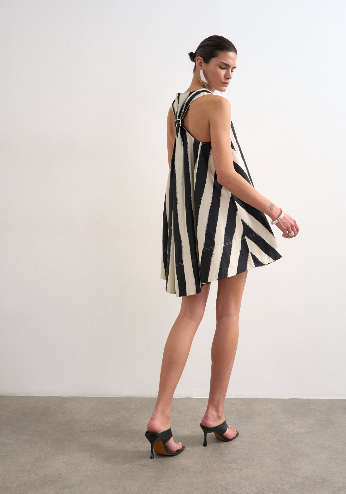 Topshop Nora Sleeveless Halterneck Mini Dress - Black 2 Shaws Department Stores