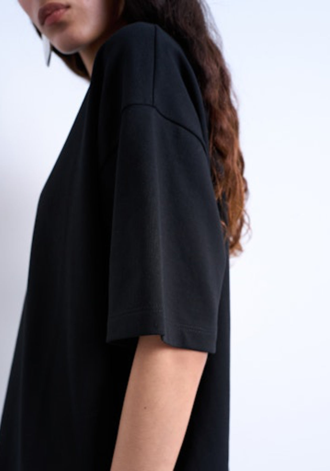 Topshop Victoria Short Sleeve Oversized T-Shirt - Black 3 Shaws Department Stores