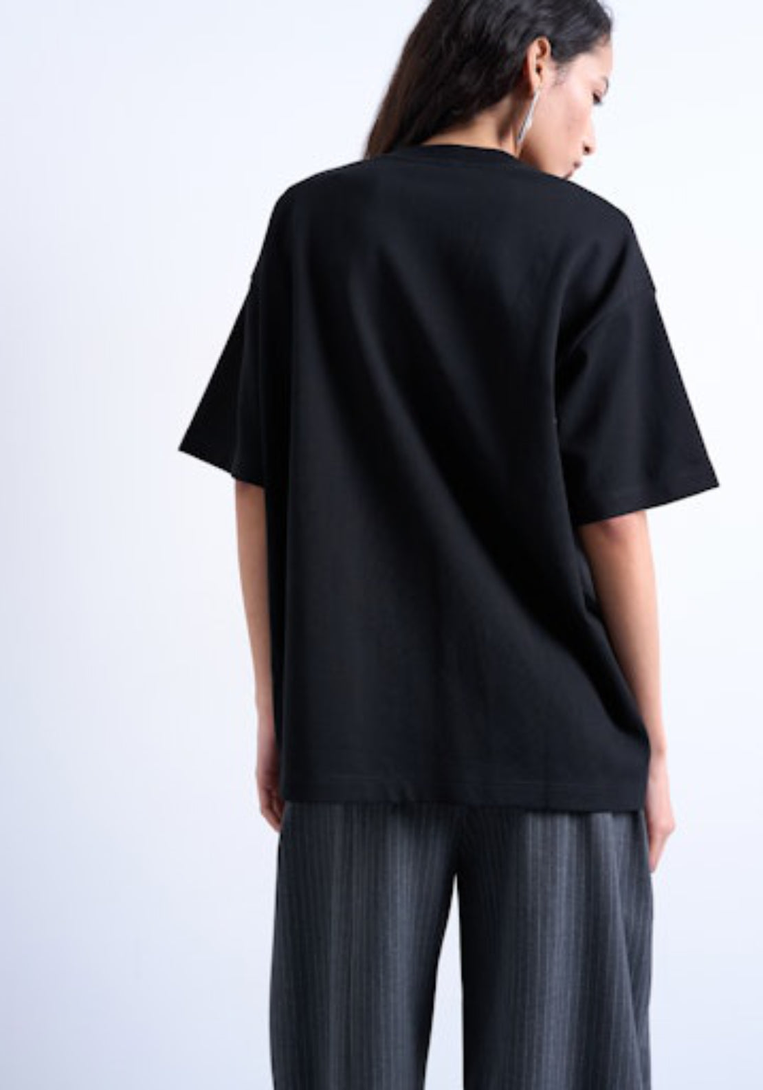 Topshop Victoria Short Sleeve Oversized T-Shirt - Black 2 Shaws Department Stores