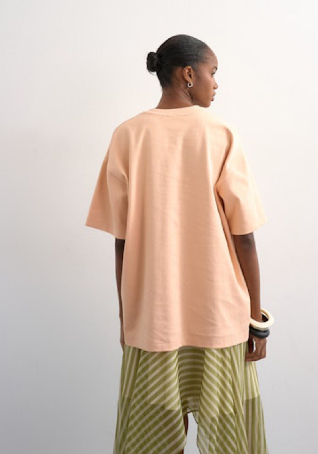 Topshop Victoria Short Sleeve Oversized T-Shirt - Peach Pink 2 Shaws Department Stores
